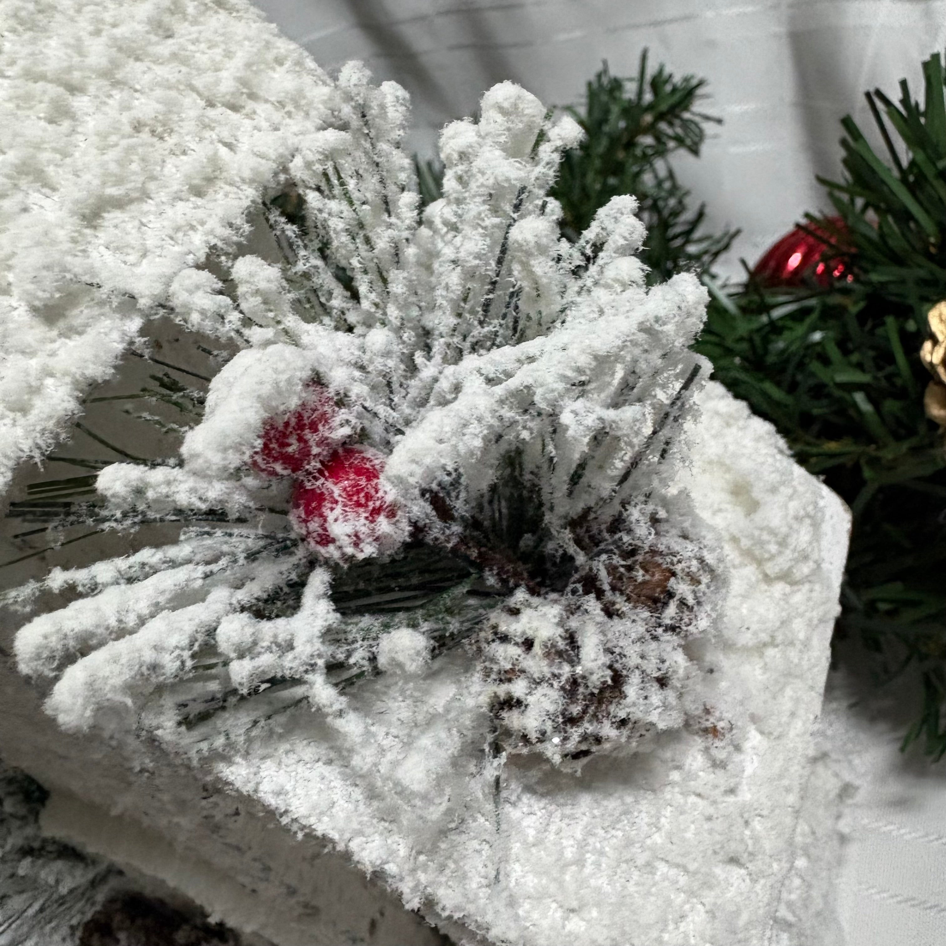 White Snow Covered Wooden LED Light Up House Ornament