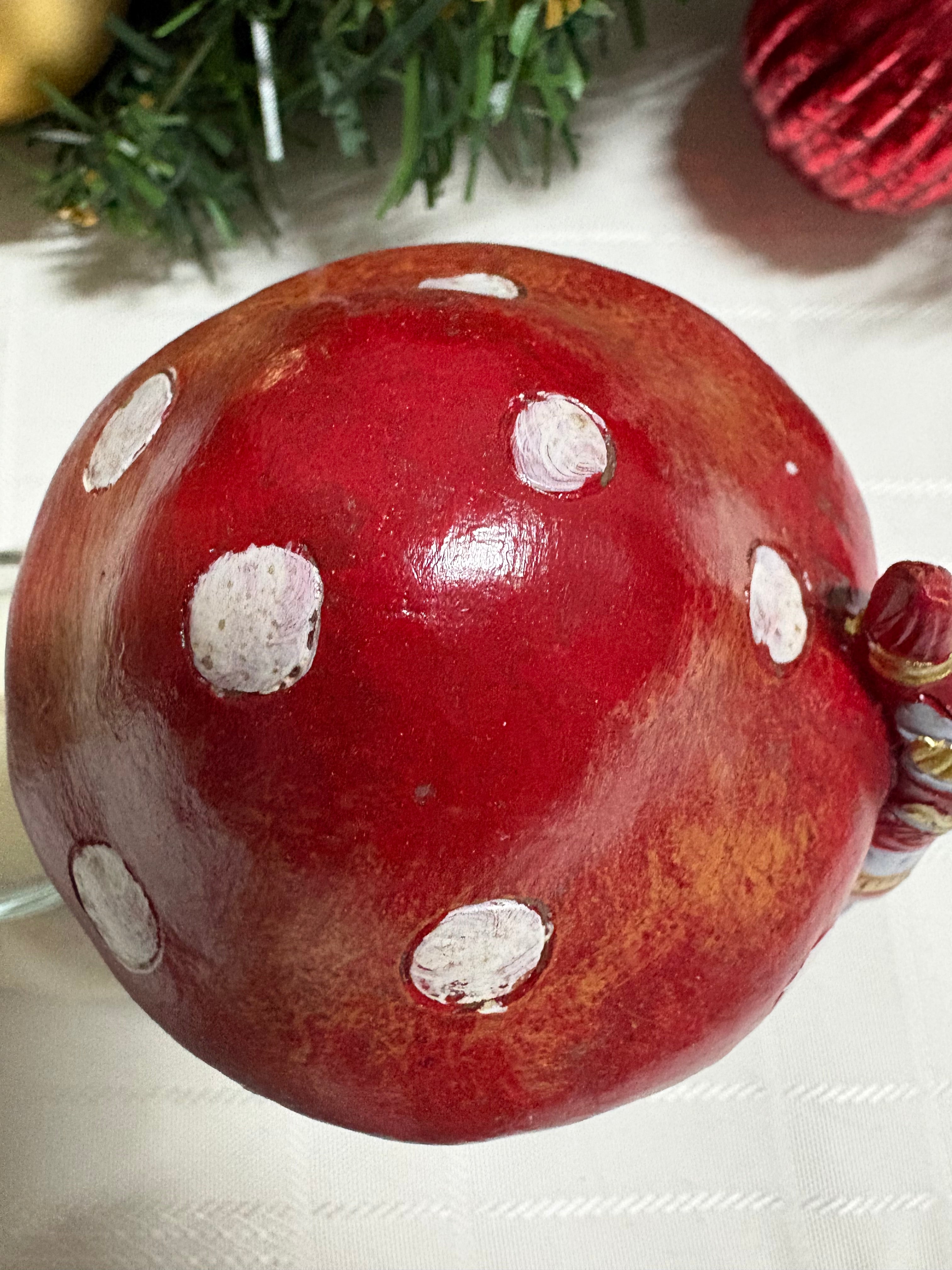 Santa with Toadstool Resin T Light Holder Ornament