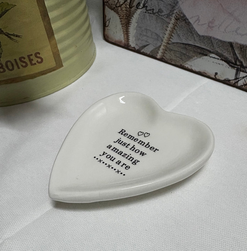 Remember How Amazing You Are Heart Shaped Trinket Dish