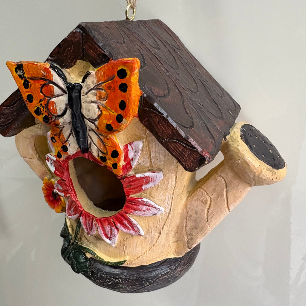 Teapot Shaped Resin Hanging Birdhouse