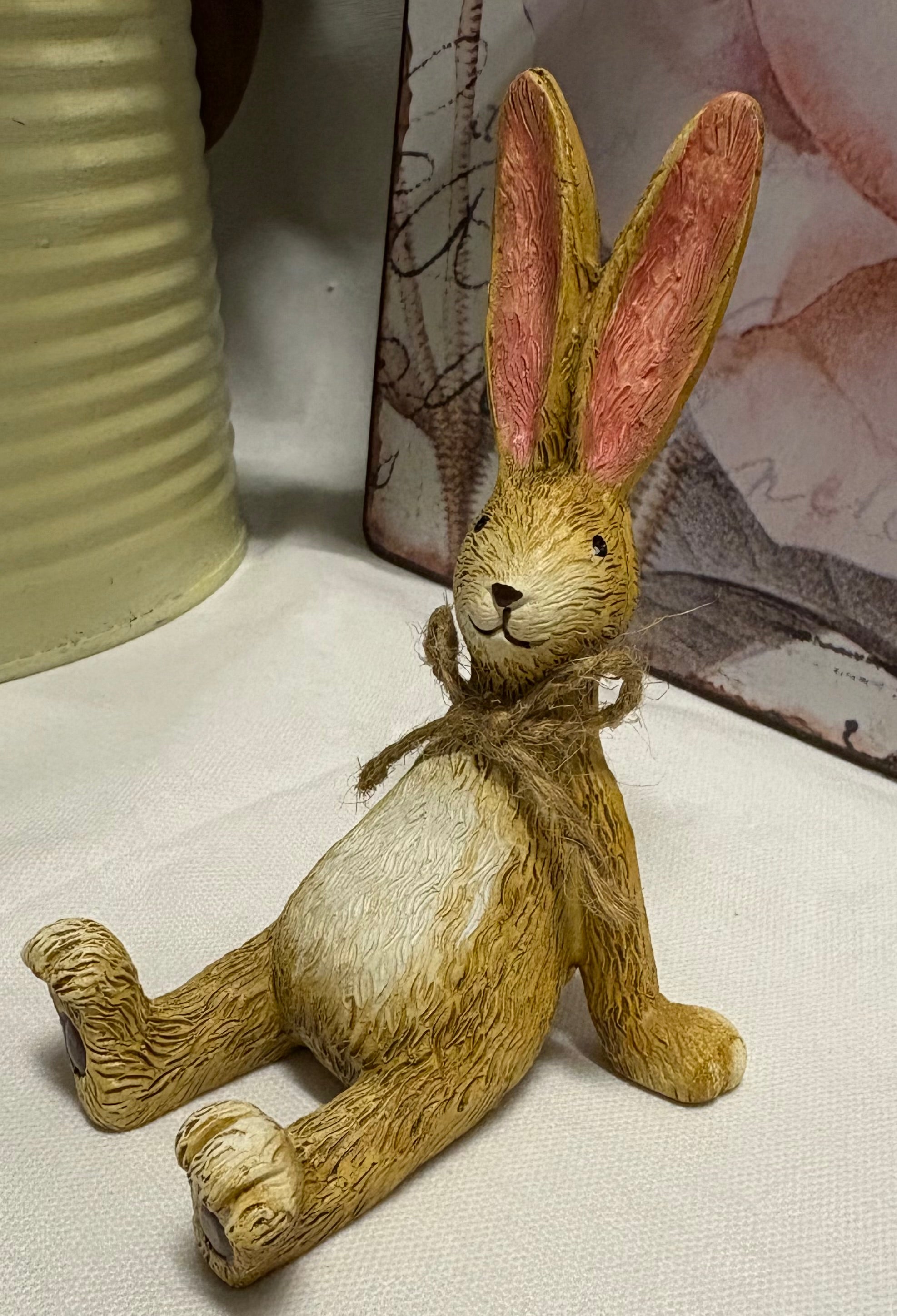 Sitting Laid Back Bunny Resin Figure