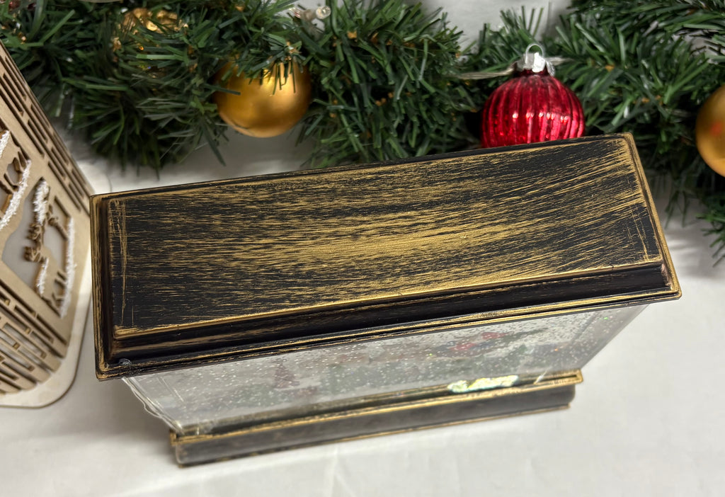 Electronic Christmas Scene Musical LED Light Up Glitter Box