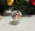 Mini Snowman Snow Globe with Reindeer - Rustic Christmas Decoration