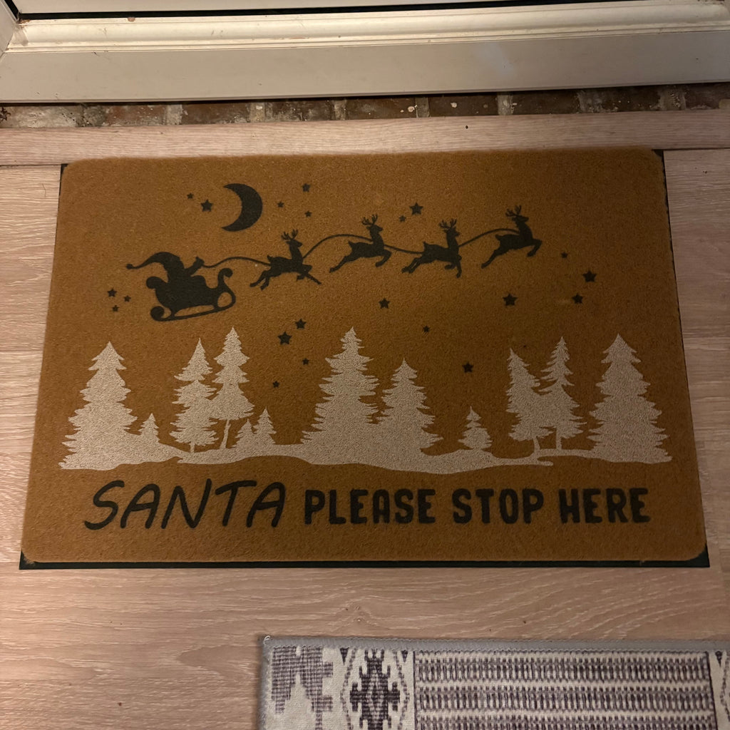 Santa Please Stop Here Doormat