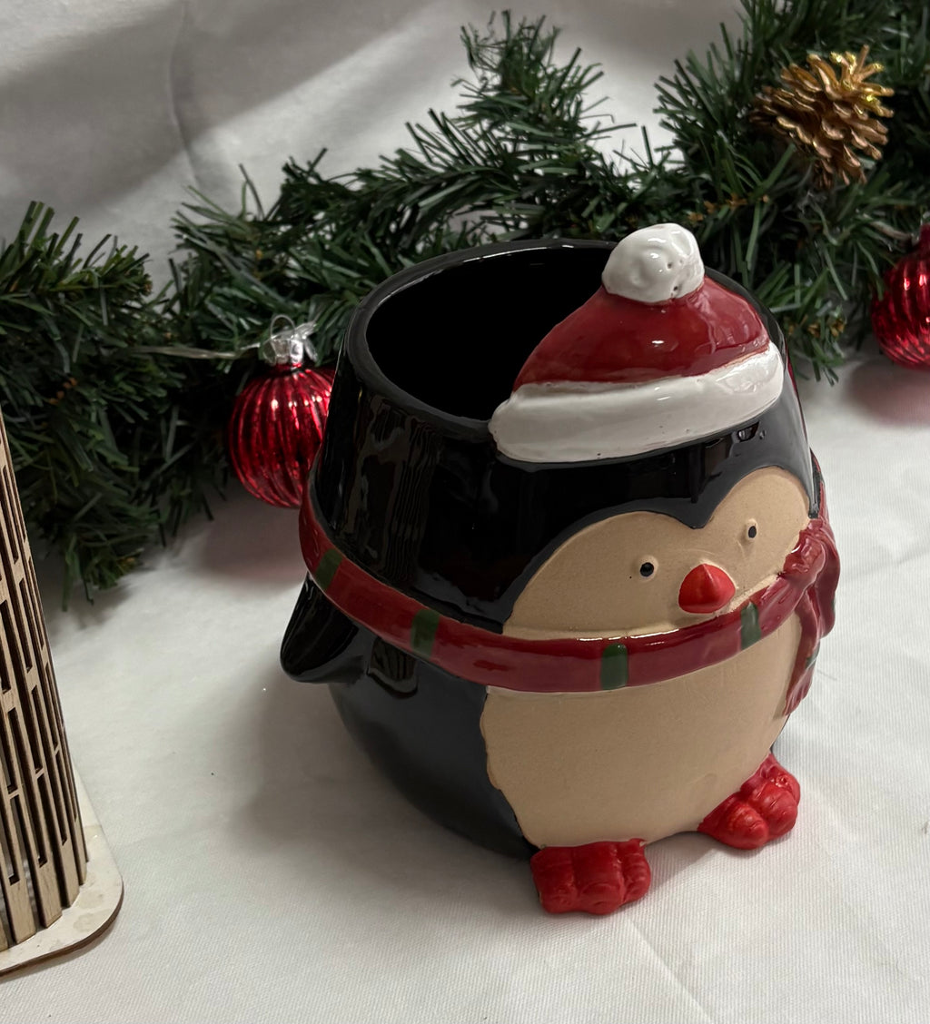 Cute Penguin Ceramic Plant / Utensils Pot