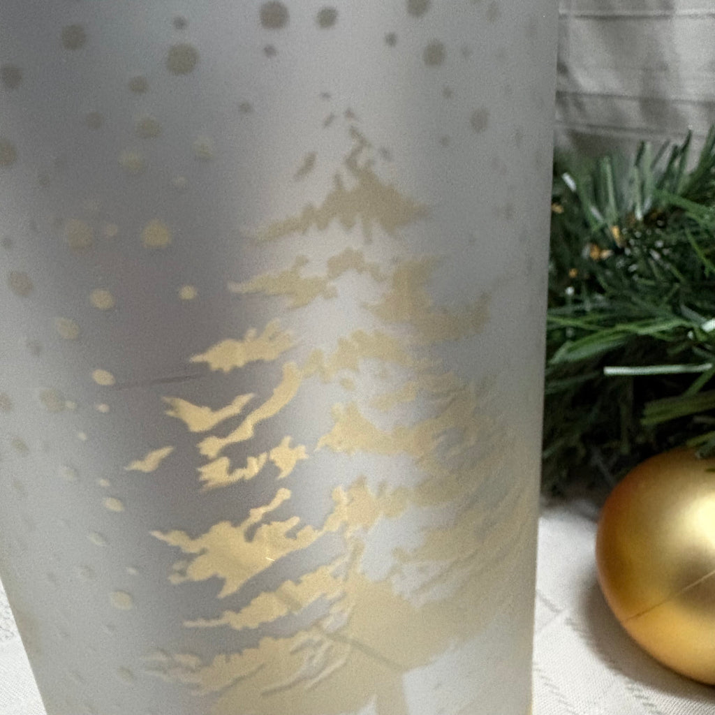 Large Glass LED Light Up Snow Scene Christmas Ornament - 20cm Festive Decoration