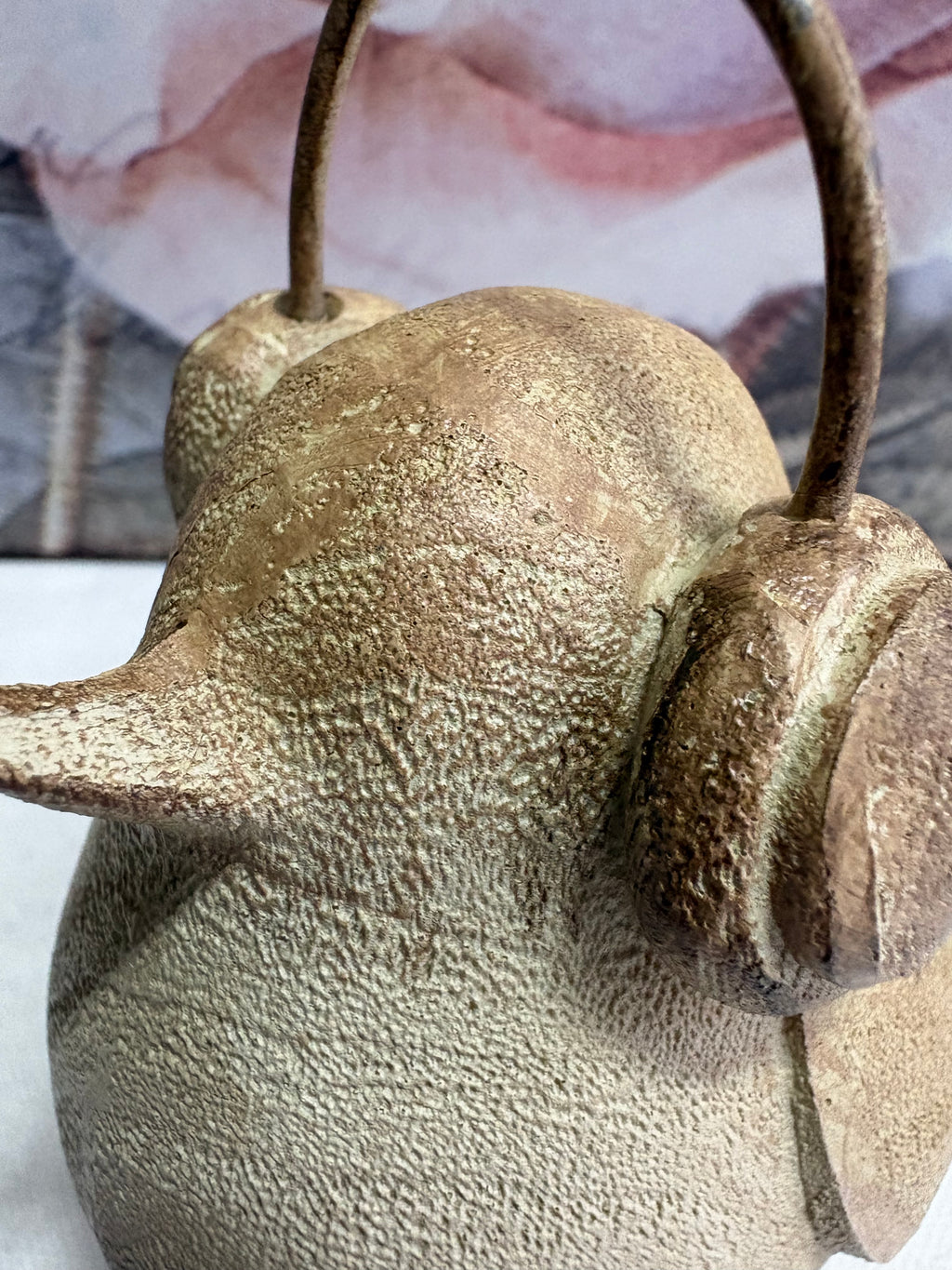 Pair of Chunky Wooden Bird Ornaments - Hat / Ear muffs