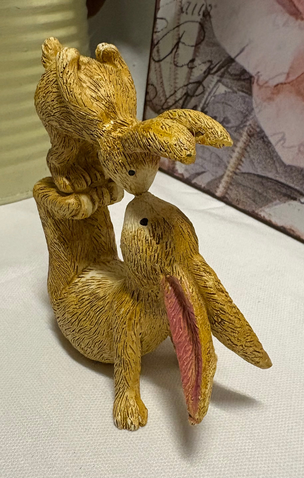 Kissing Bunnies Resin Figure