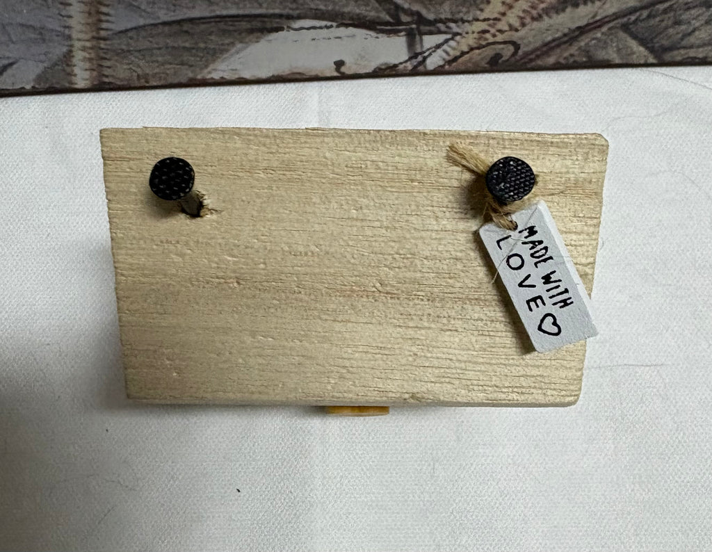 White Made with Love Wooden House Ornament, 8cm