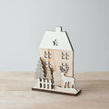 Neutral Wooden House, Christmas Decoration, 18cm