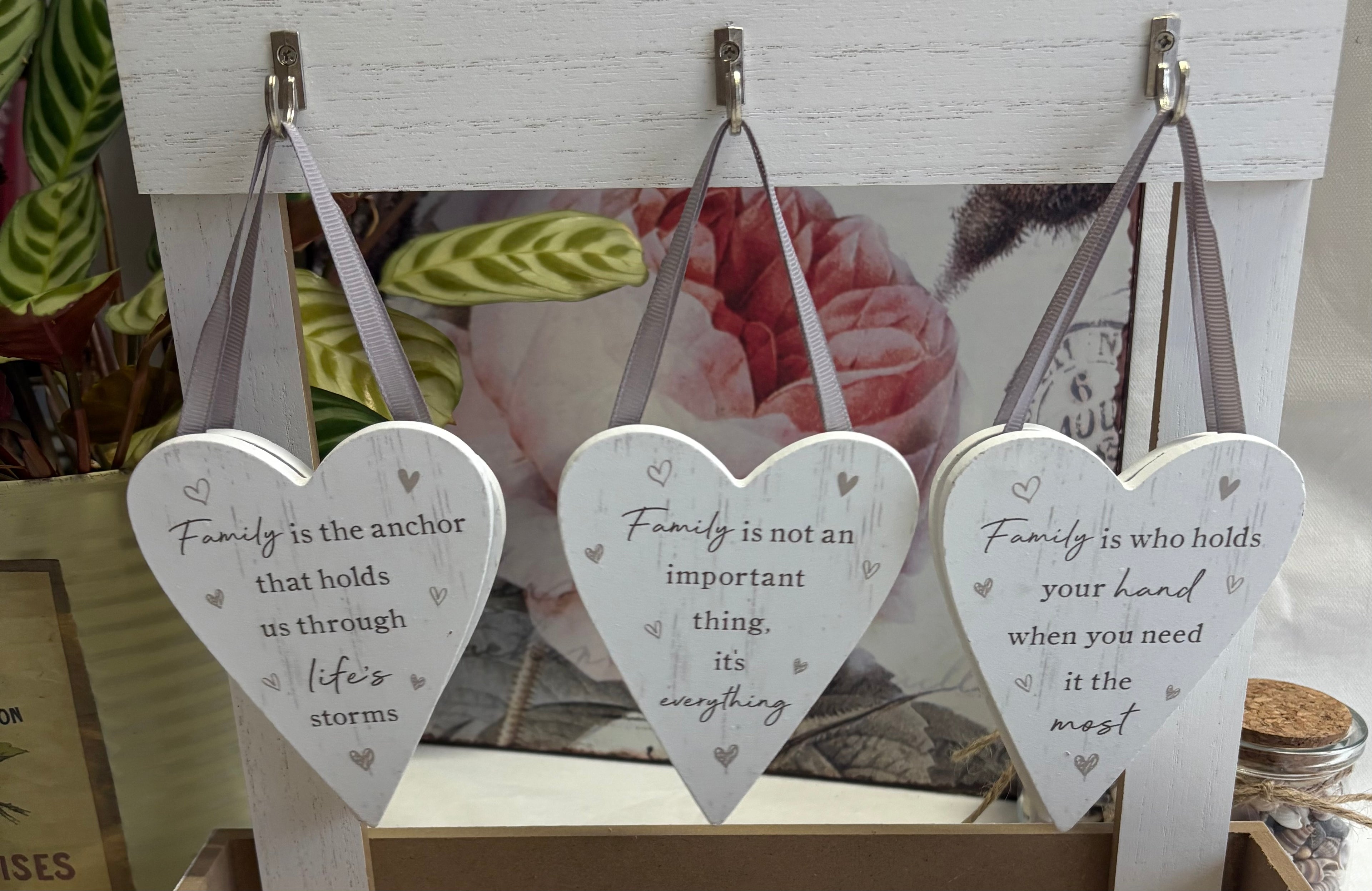 Family Hanging Heart Signs, 11cm - 6 designs