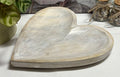 White Wooden Heart Dish, 26cm