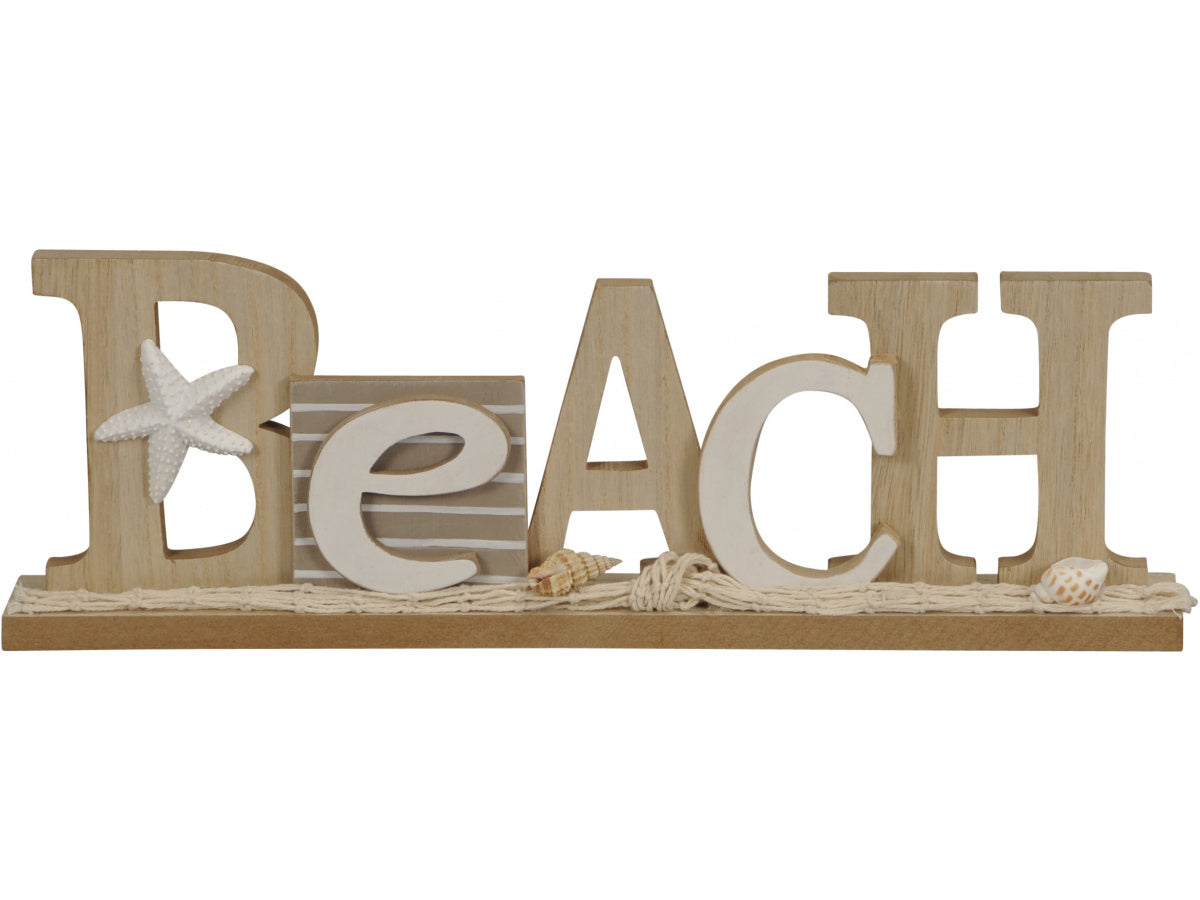 Wooden Beach Sign