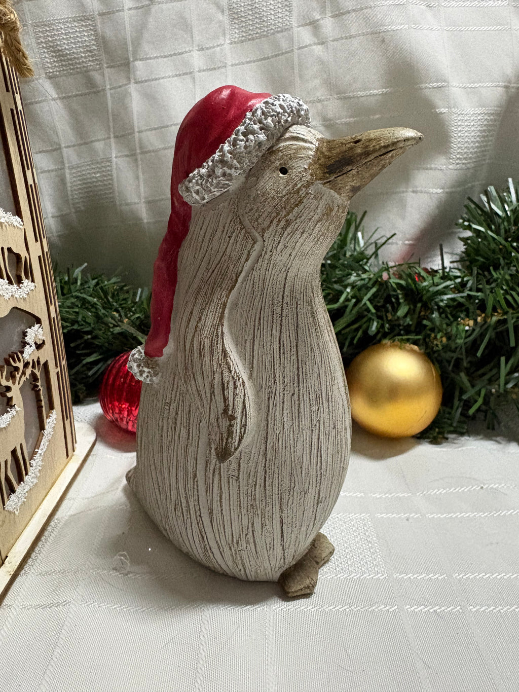 Penguin in Santa Hat Ornament - 2 Sizes