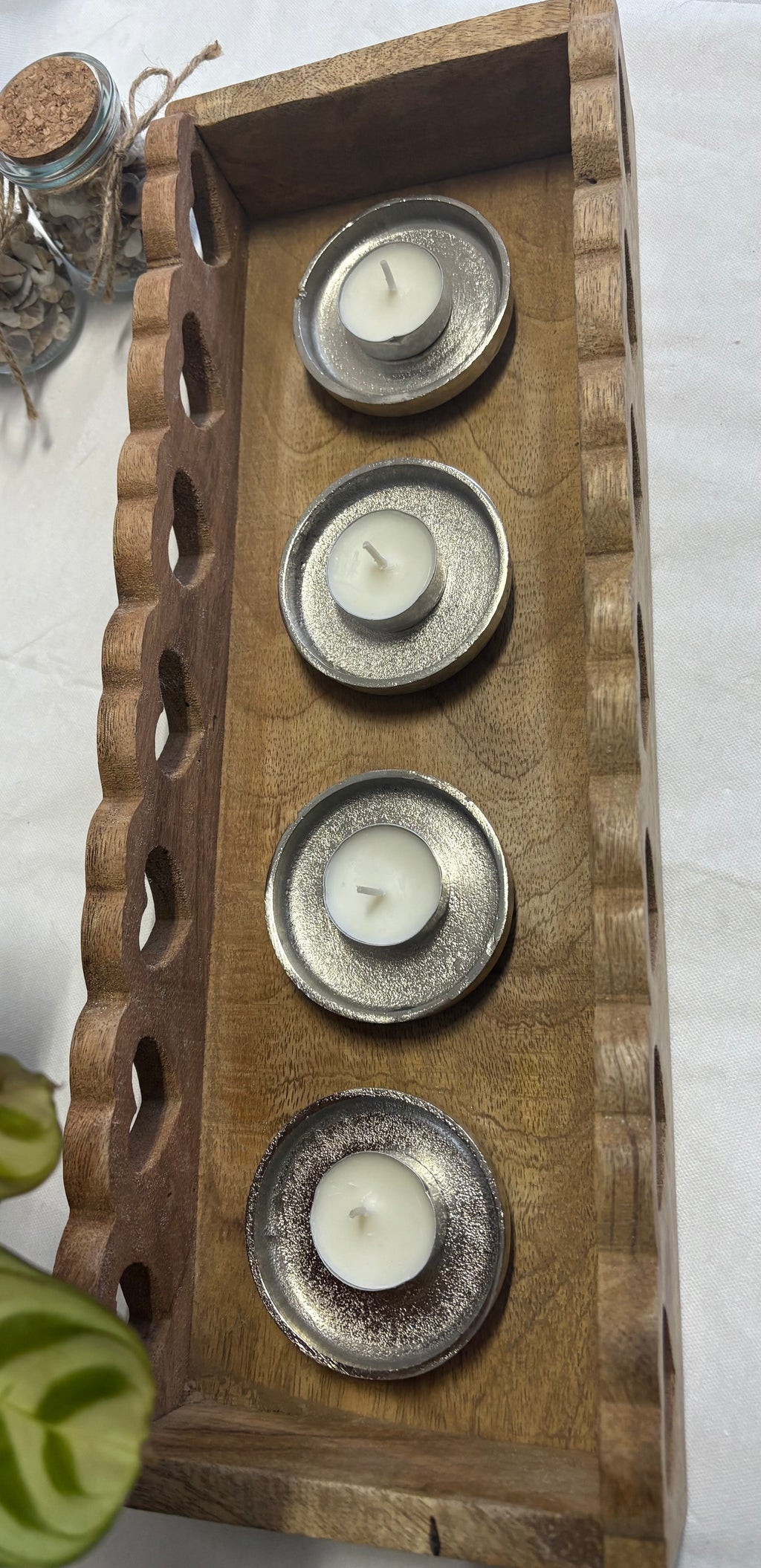 Wooden Cut Out Heart Candle Holder, 45cm