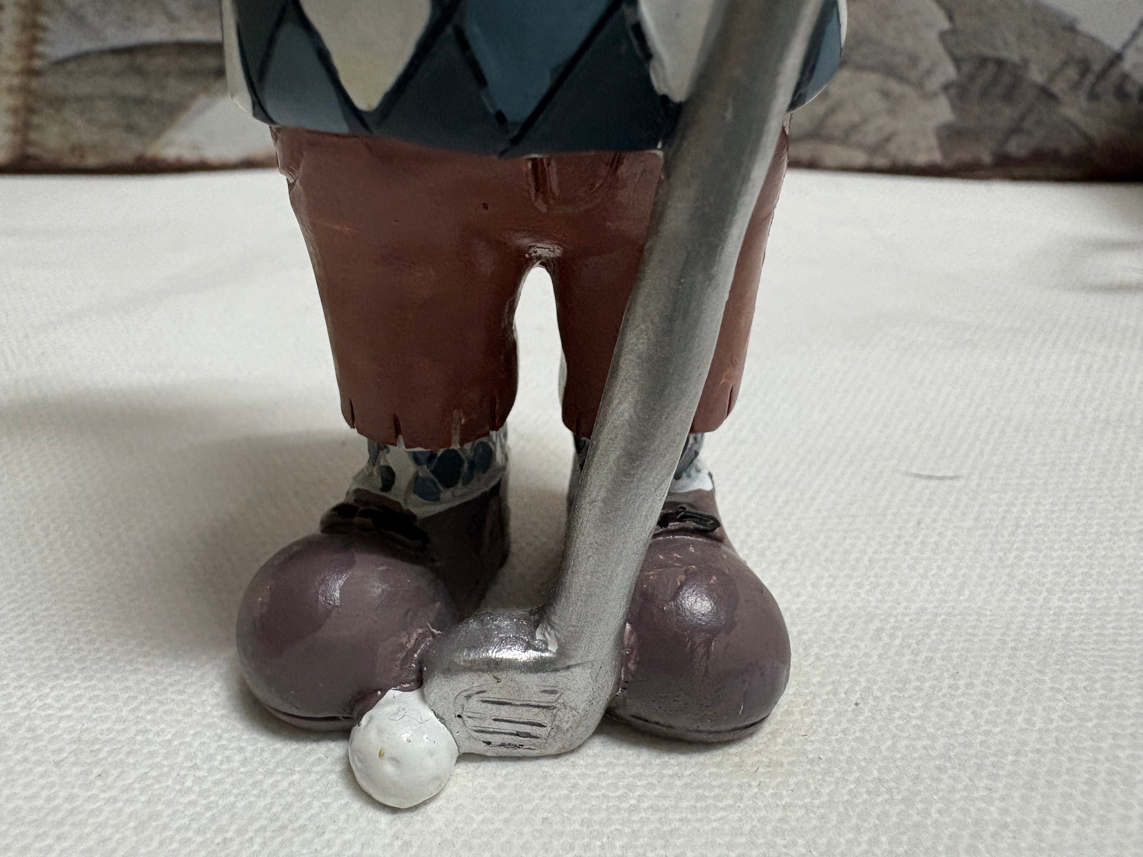 Standing Brown Golfer Bunny Hare Rabbit Figure Ornament