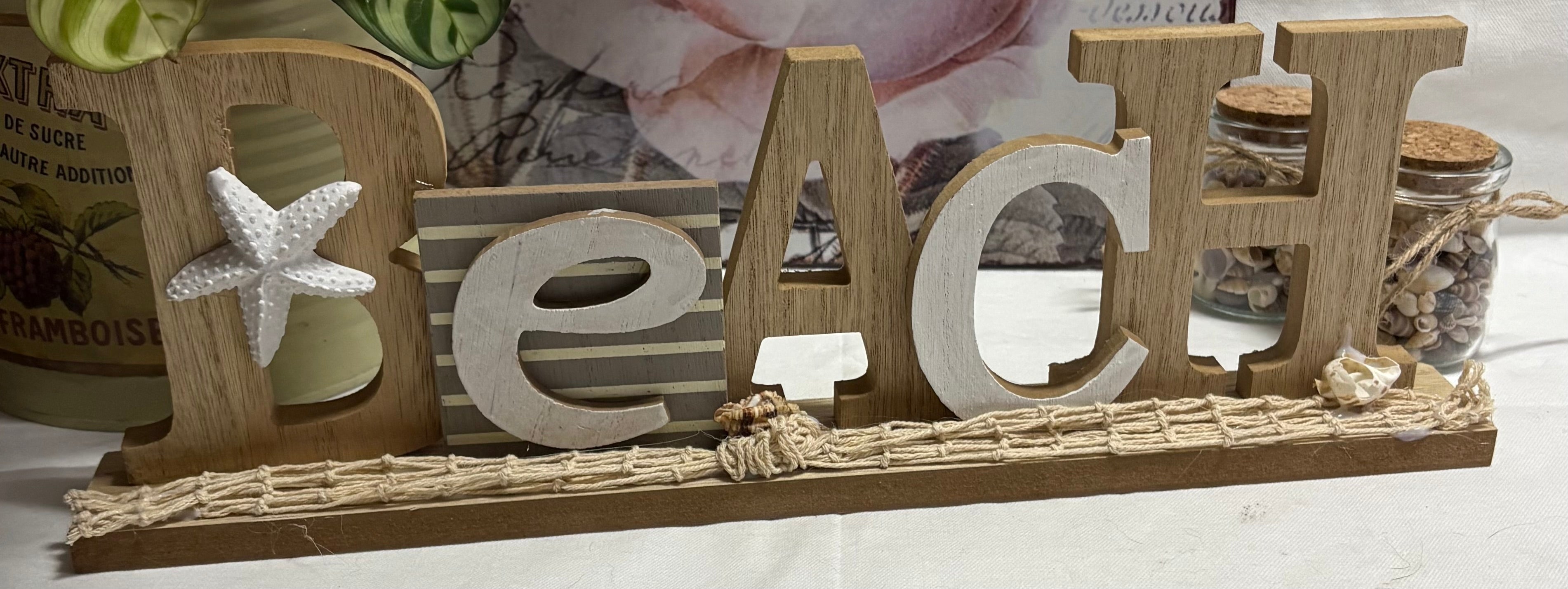 Wooden Beach Sign