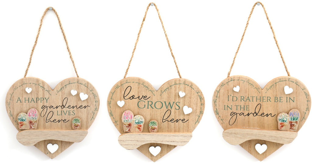 Love Gardening Gardener Hanging 3D Wooden Sign - 3 Designs