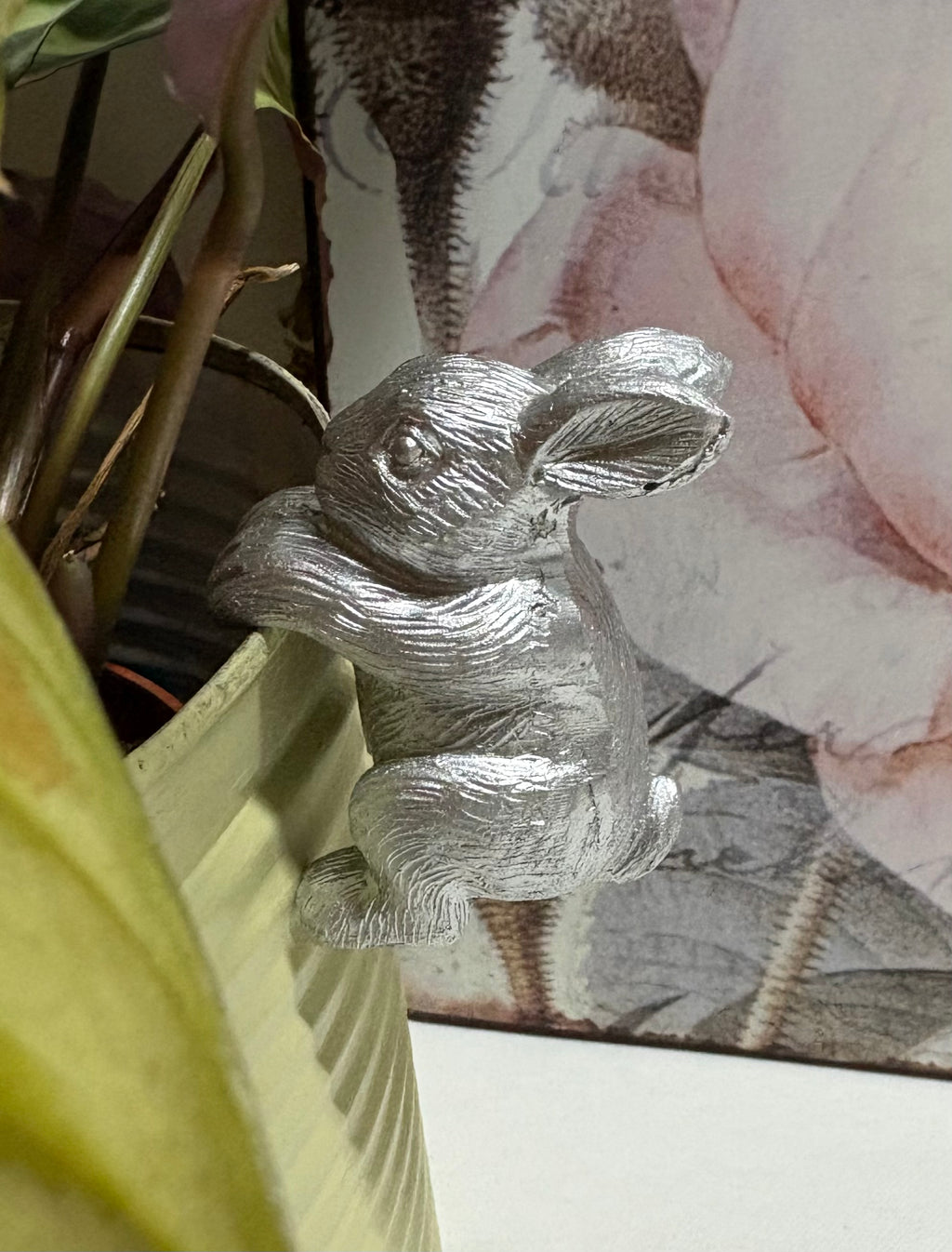 Silver Rabbit Pot Hanger - Decorative Ornament