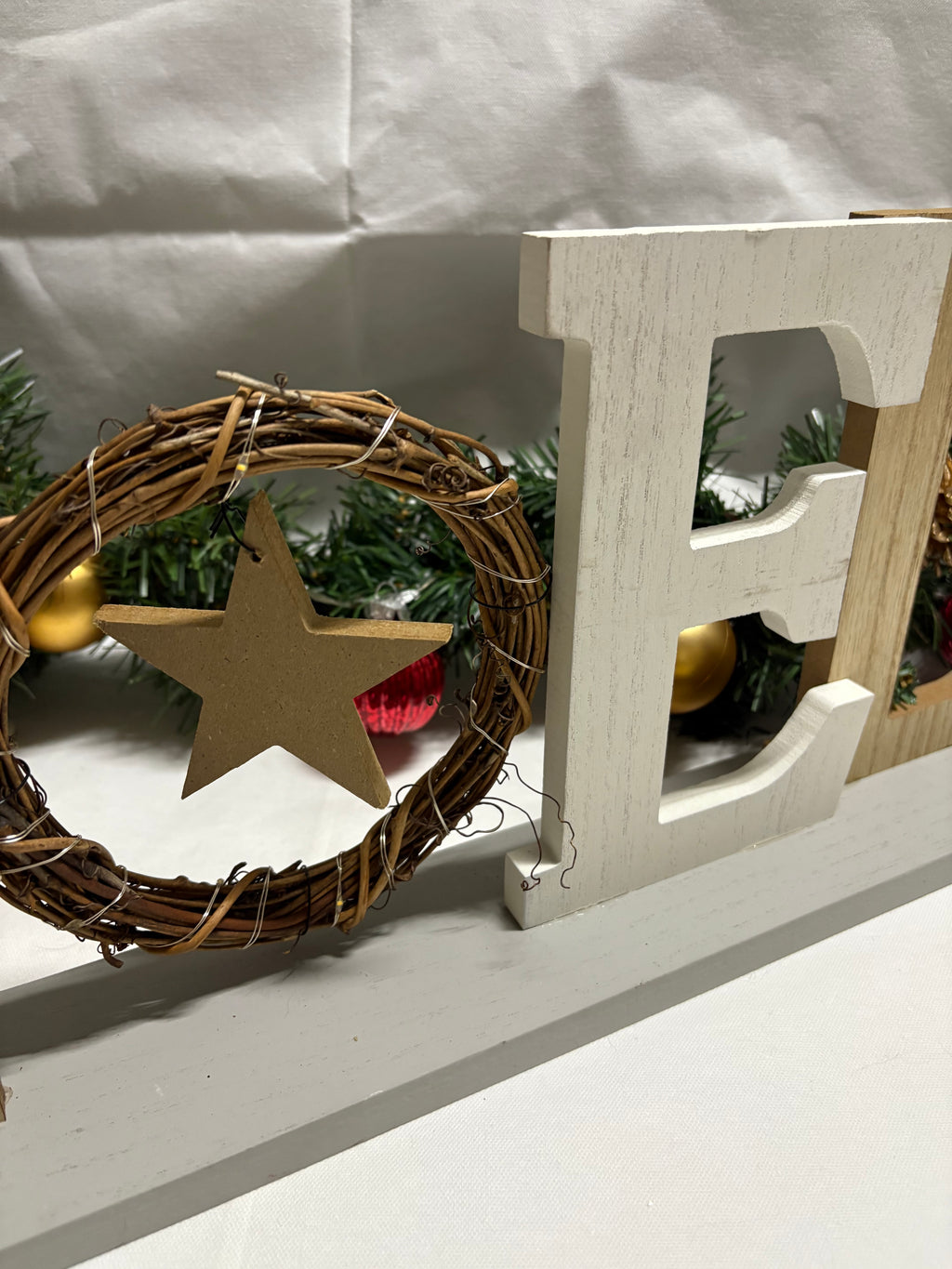 Large Wooden Noel LED Christmas Sign Decoration