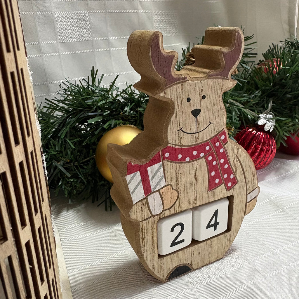 Reindeer Wooden Re-useable Advent Calendar