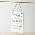 "It's All Shits & Giggles" Wooden Sign, 23cm