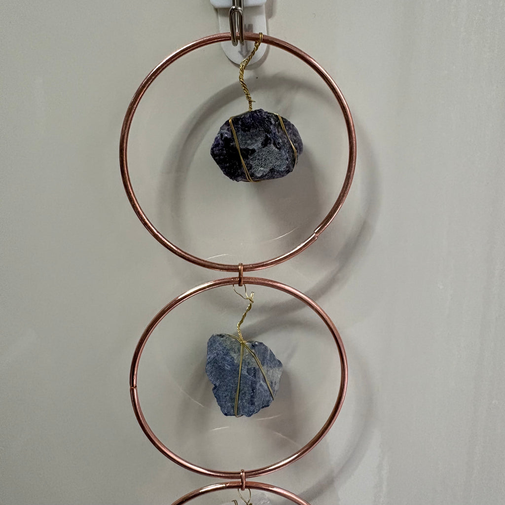 Rose Gold Rings Crystal Wall Hanging