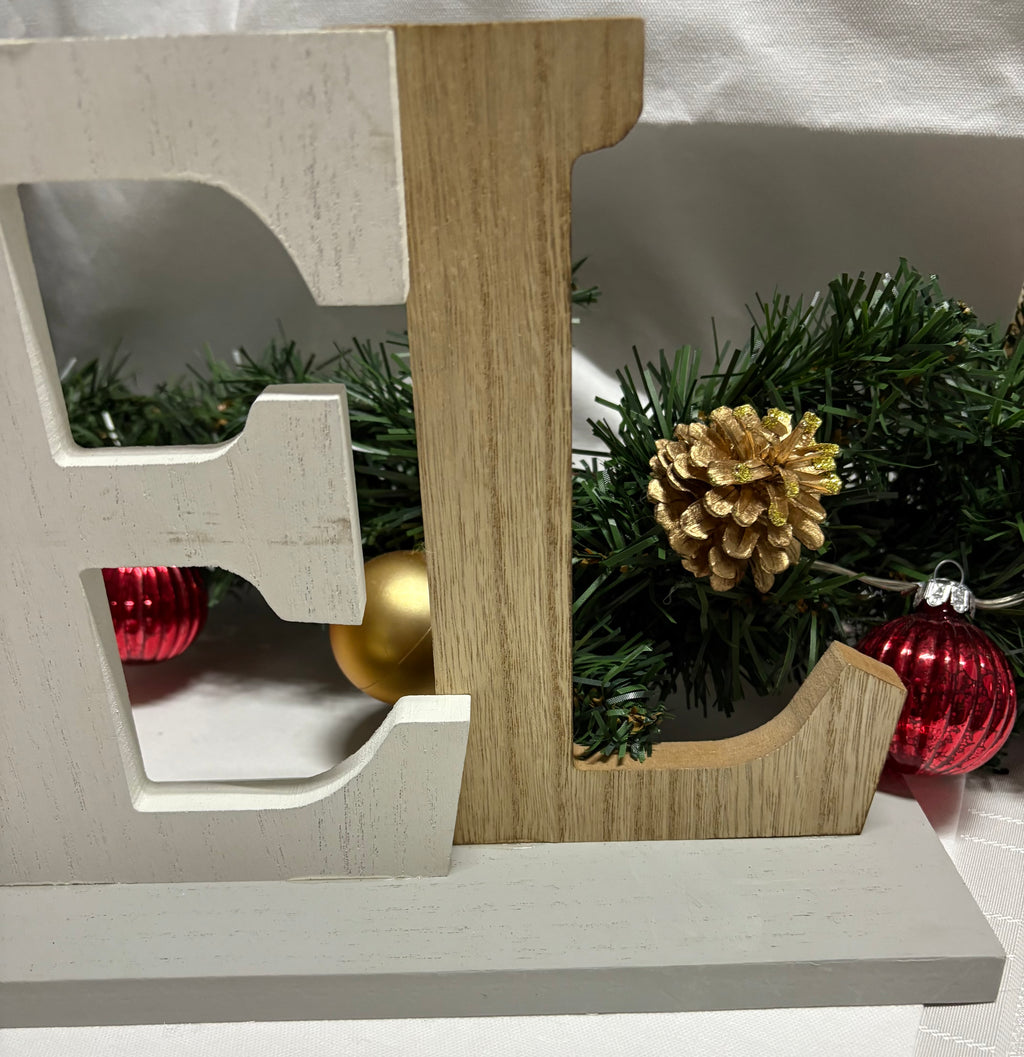 Large Wooden Noel LED Christmas Sign Decoration