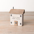 Happy Place Wooden House, 9.5cm