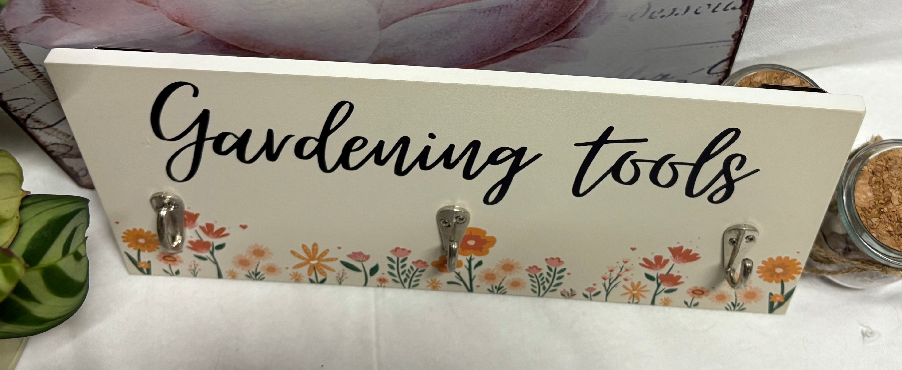Gardening Tools And Hook Sign, 29.5cm