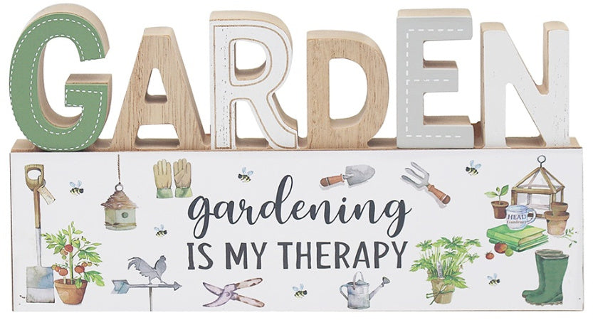 Green Fingers Gardening Garden Therapy Standing Plaque