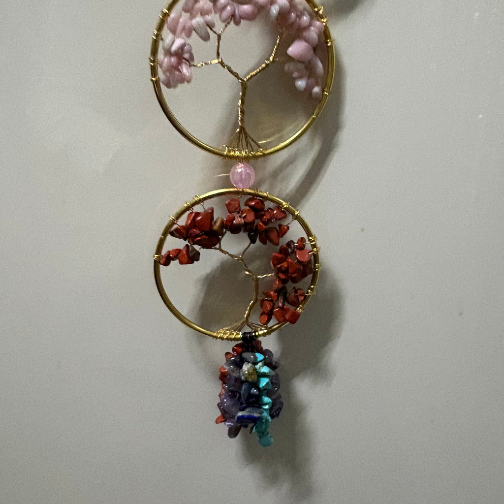 Tree of Life Rainbow Chakra Crystal Wall Hanging - Large