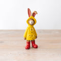 Standing Brown Raincoat Bunny Rabbit Hare Figure Ornament