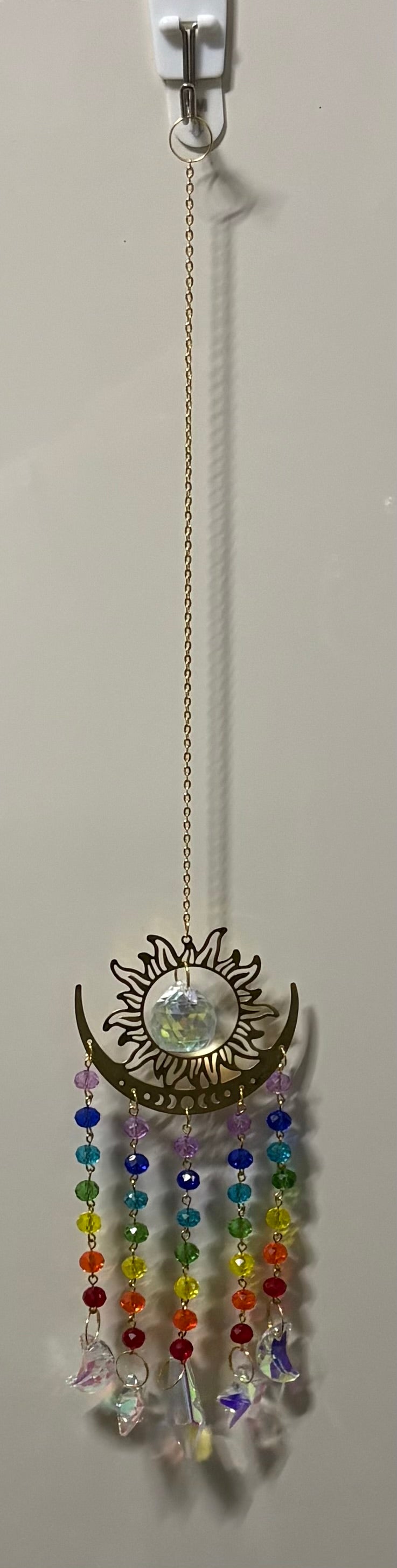Gold Sun Crystal Suncatcher - Celestial Decor