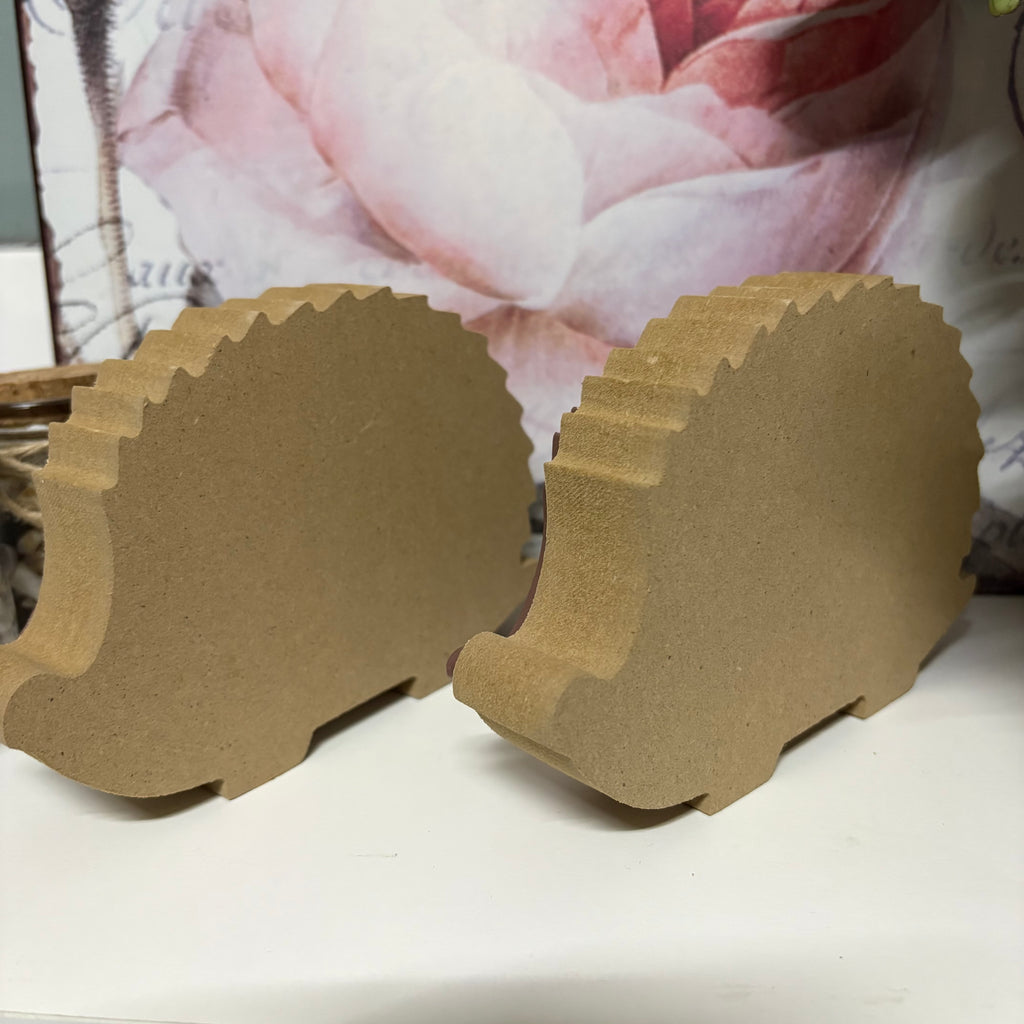 Pair of Wooden Hedgehog Ornaments
