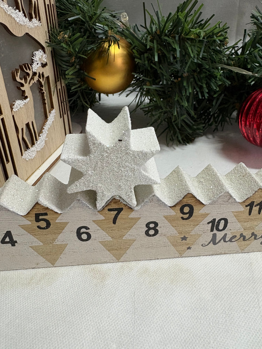 Star Wooden Advent Calendar Christmas Countdown