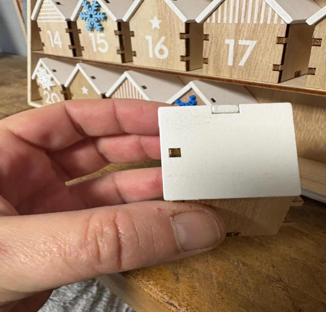 Large Wooden Houses Re-useable Advent Calendar Christmas Countdown
