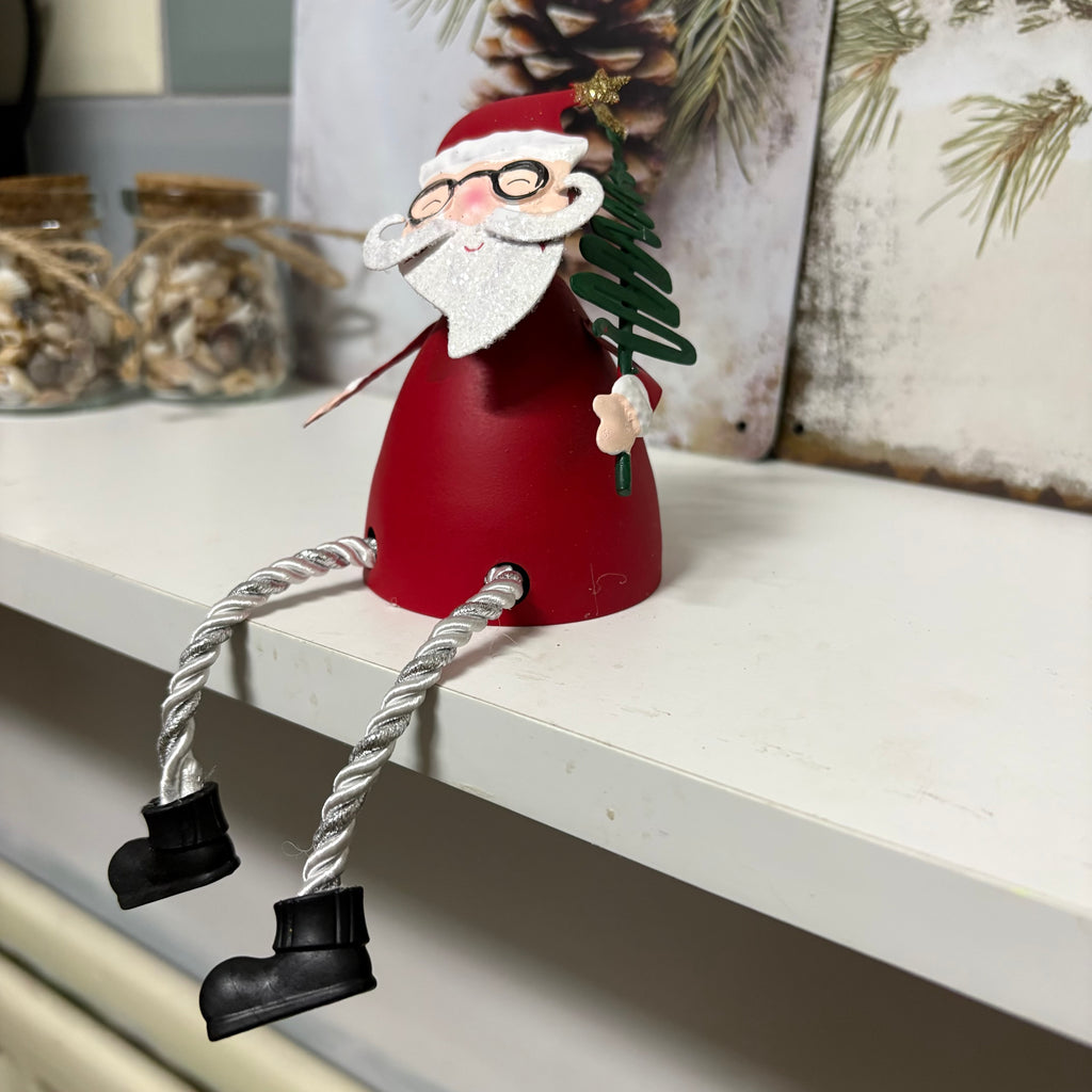 Metal Santa Shelf Sitter Ornament
