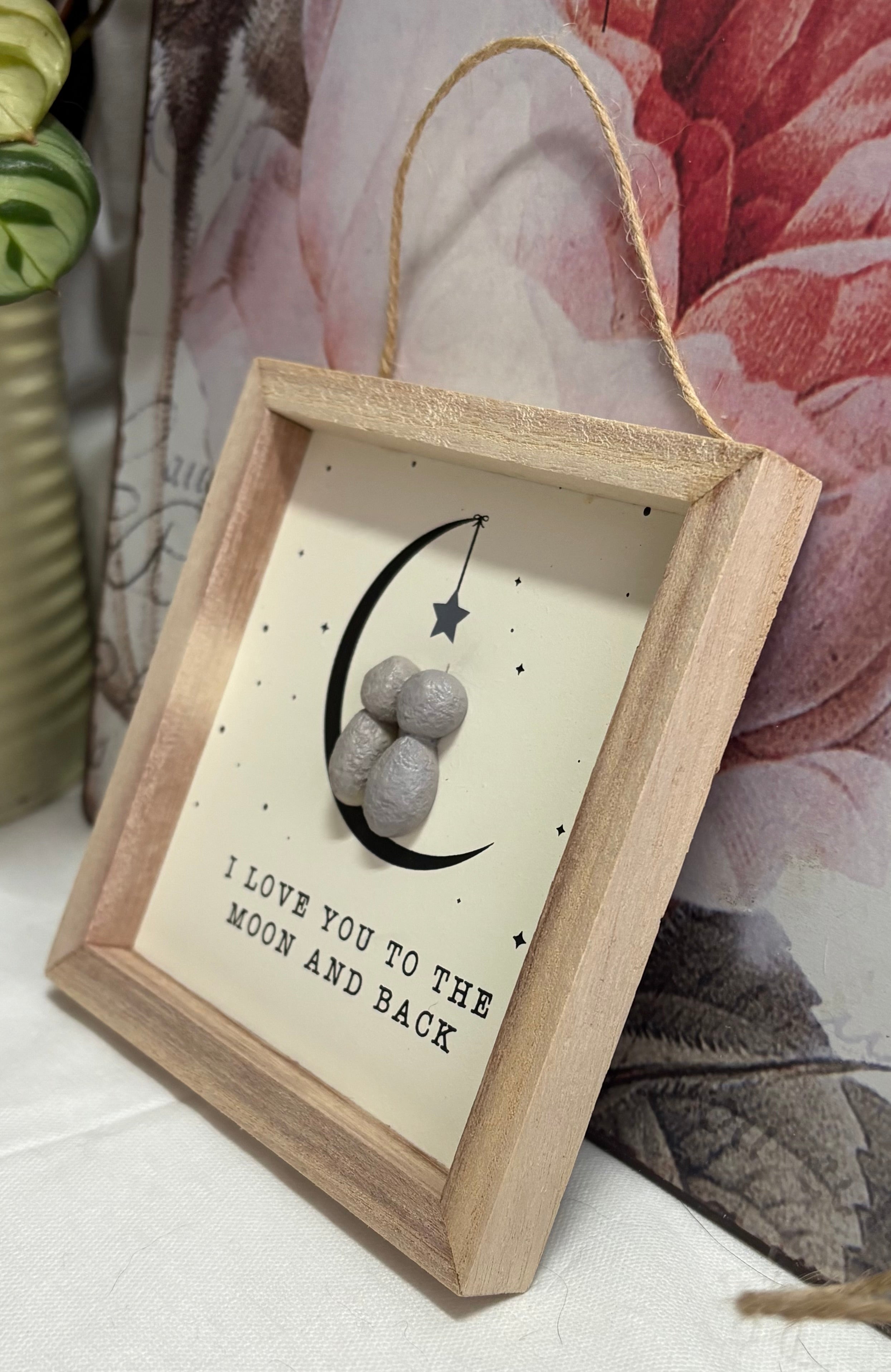 I love you to the Moon Hanging Frame, 13cm