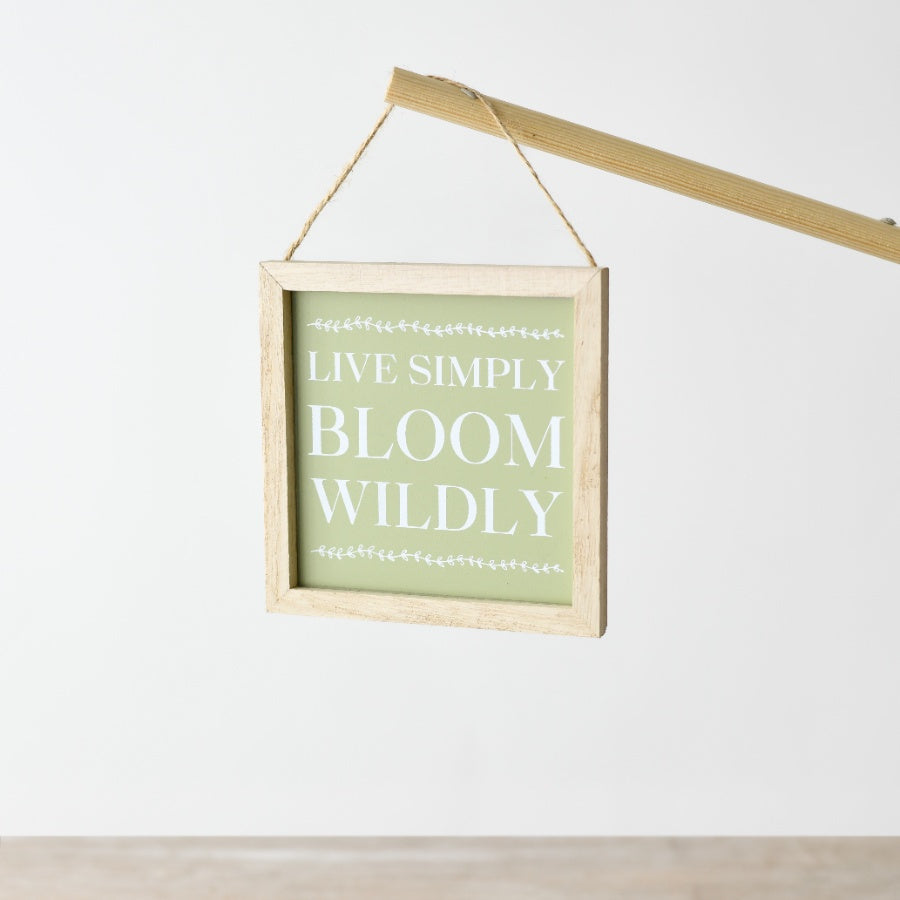 Wooden Live Simply Sign with Frame, 12cm