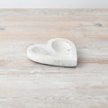 White Wooden Heart Dish, 15cm