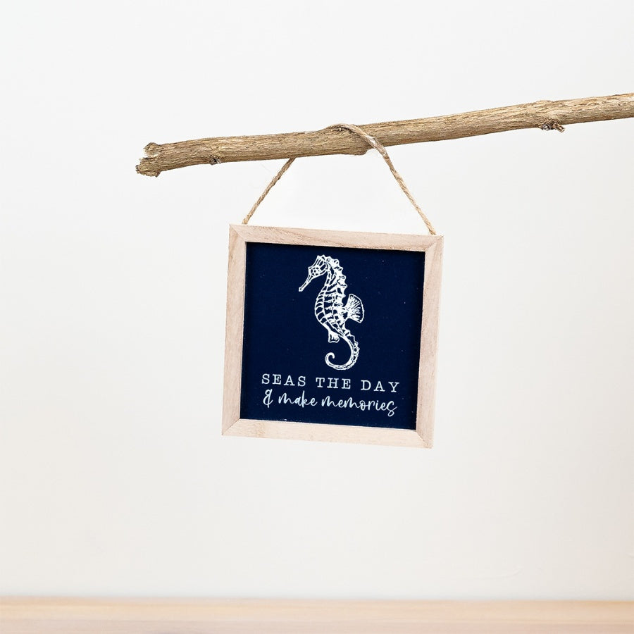 Seas the Day Wooden Sign, 12cm
