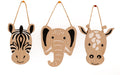Wooden Animal Hanging Decorations, 21cm
