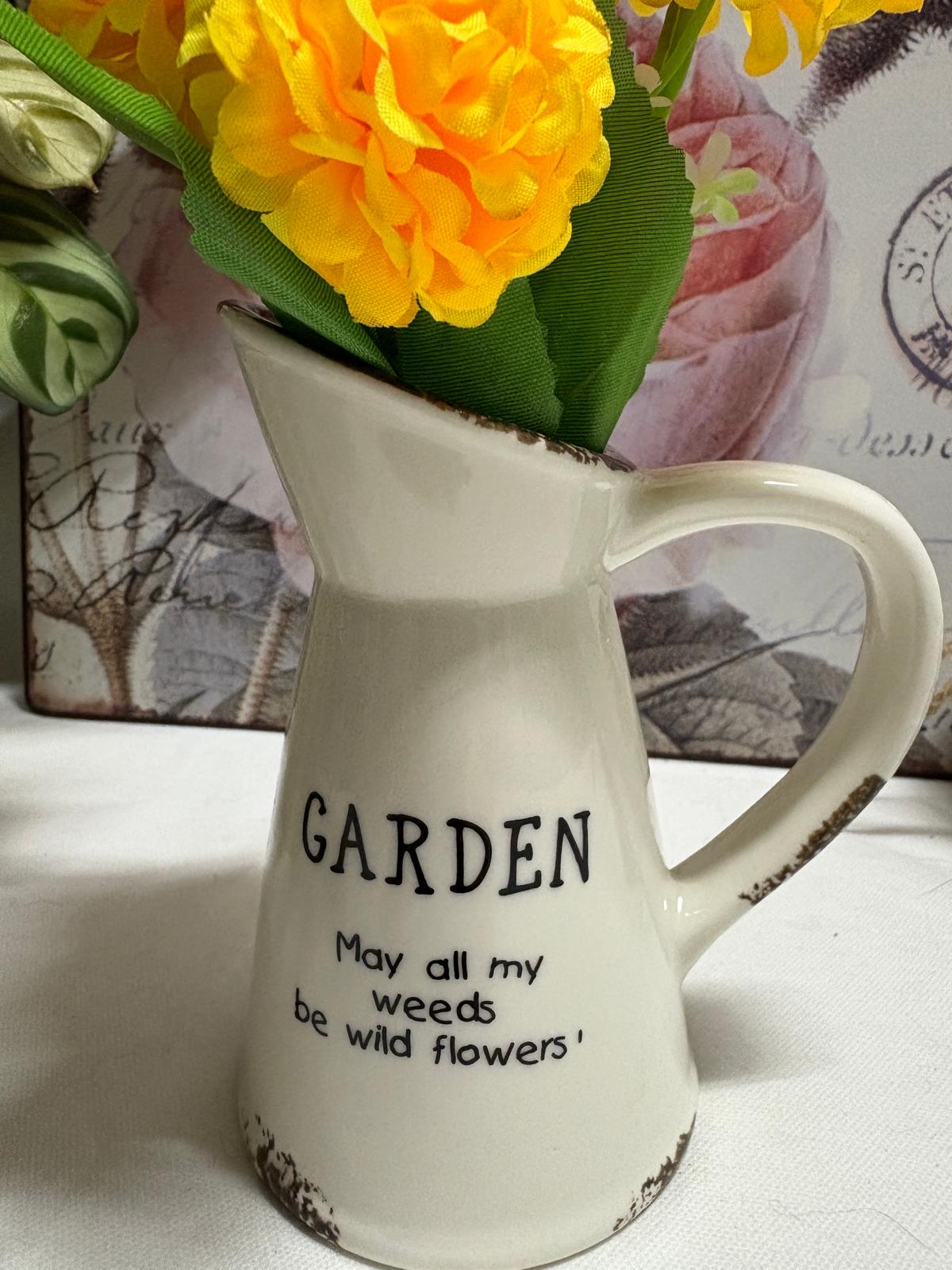 Ceramic Garden Jug, 13cm