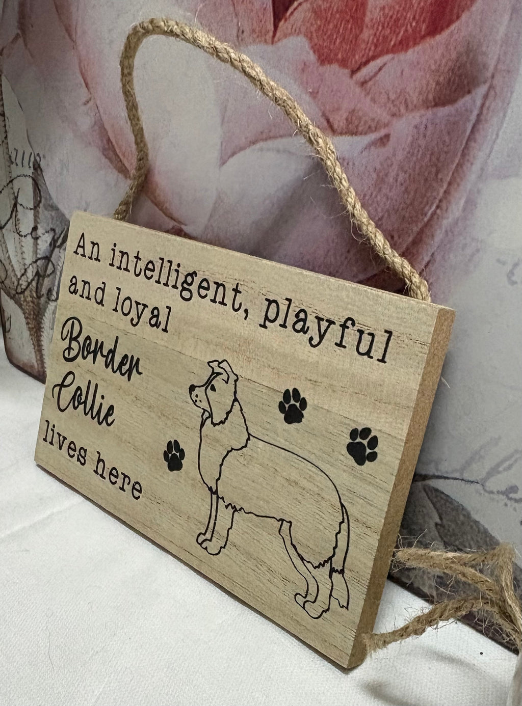 Border Collie Hanging Sign, 15cm