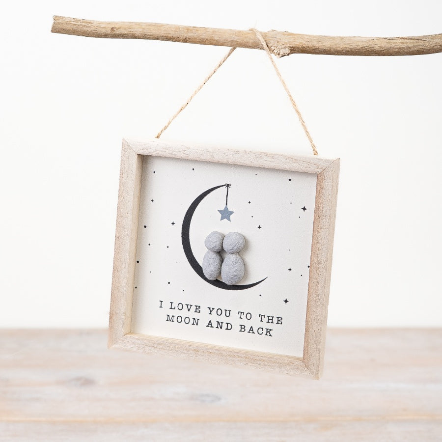 I love you to the Moon Hanging Frame, 13cm