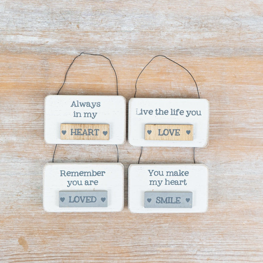 Set of 4 Mini Wooden Signs - 4 designs