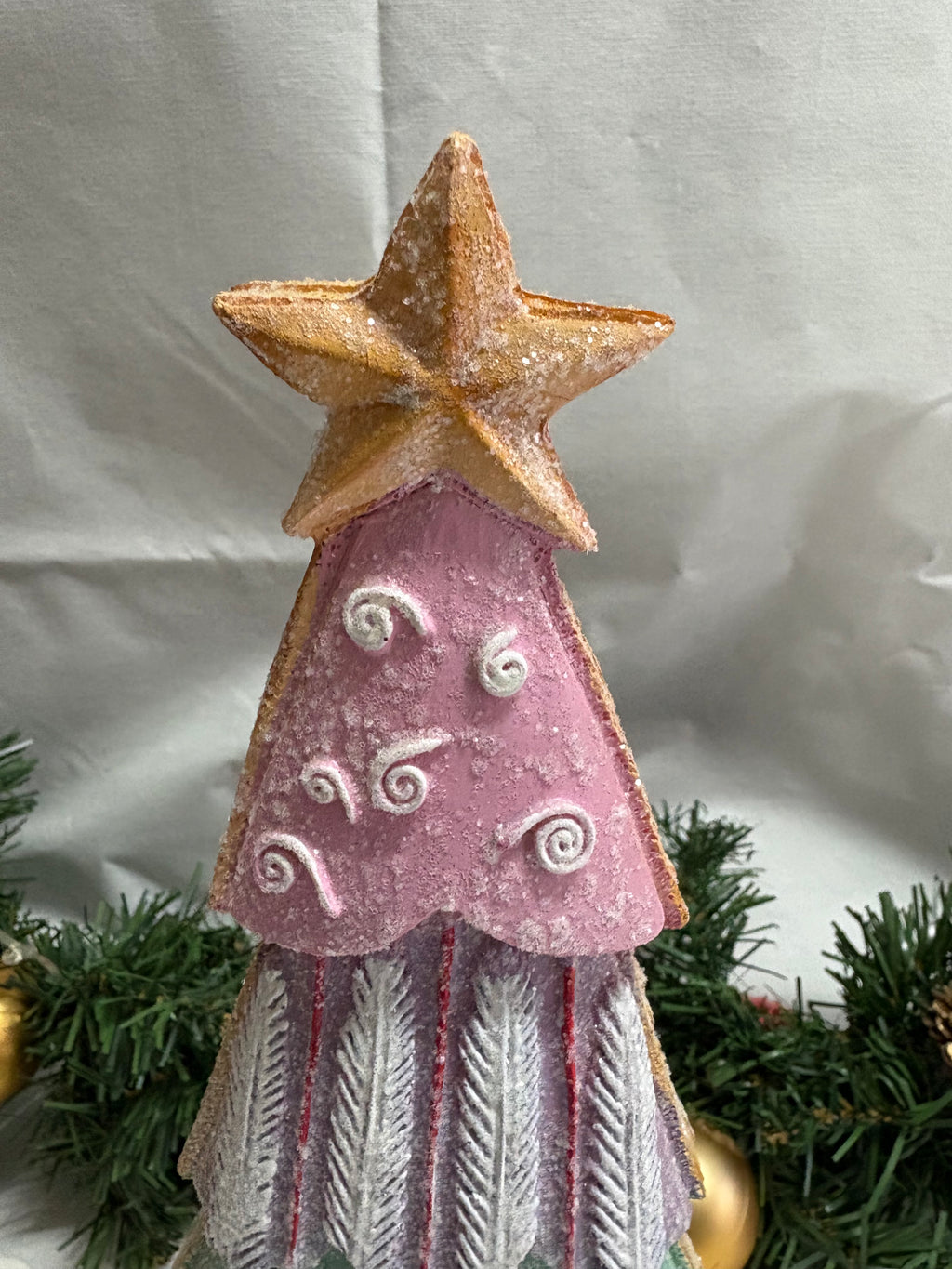 Pastel Gingerbread Large Resin Christmas Tree Ornament