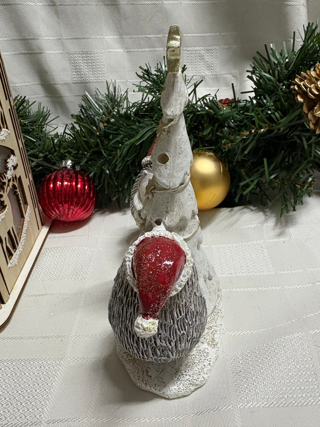 Hedgehogs & Christmas Tree LED Light Up Resin Ornament