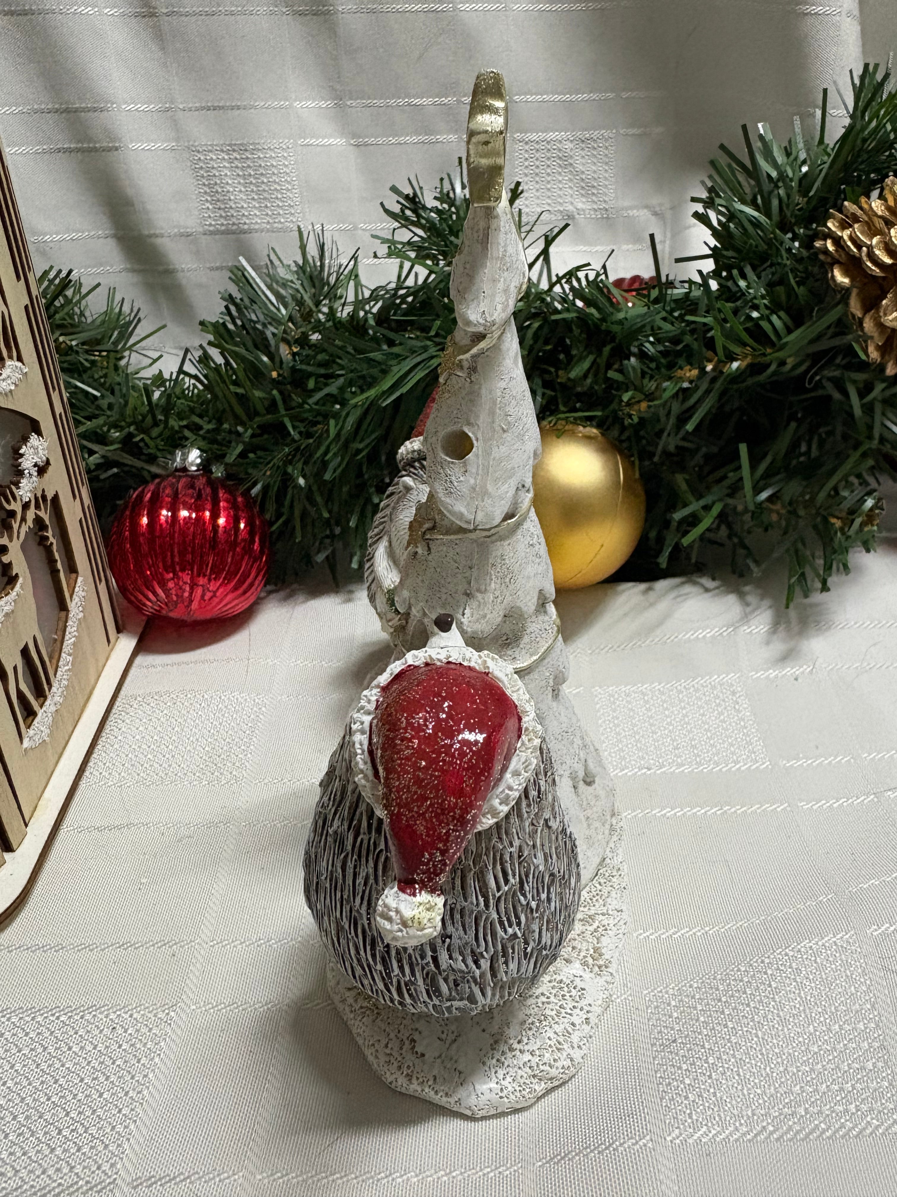 Hedgehogs & Christmas Tree LED Light Up Resin Ornament